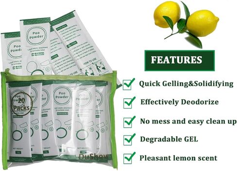 20 عبوة من مسحوق براز المرحاض المحمول للمرحاض في الهواء الطلق، جل صديق للبيئة لمرحاض التخييم المحمول، مواد كيميائية للمراحيض في حالات الطوارئ، ماصة لإزالة الروائح الكريهة ومعالجة نفايات المرحاض في حالات الطوارئ in Kuwait