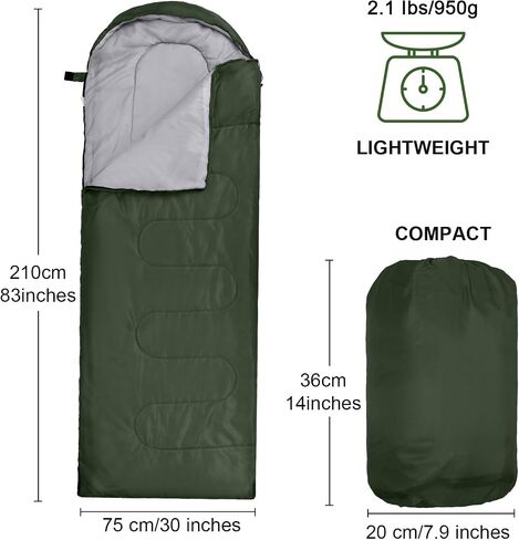 Tudomro 16 Pack Bulk Sleeping Bags for Adults, Lightweight Waterproof Camping Sleeping Bags with Compression Sack for Camping, Backpacking, Hiking, Travel, Emergency Use in Kuwait