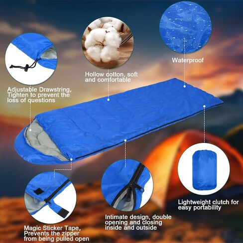 Tudomro 16 Pack Bulk Sleeping Bags for Adults, Lightweight Waterproof Camping Sleeping Bags with Compression Sack for Camping, Backpacking, Hiking, Travel, Emergency Use in Kuwait