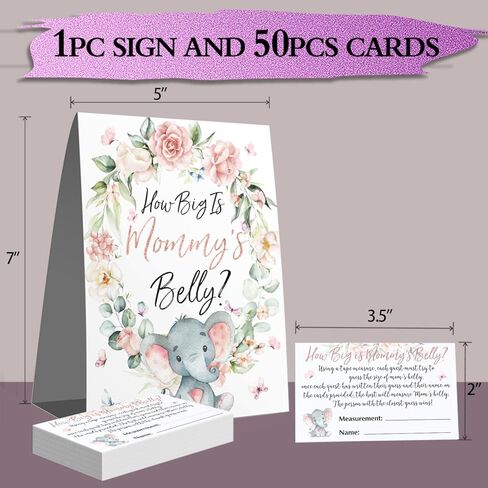 كم هو حجم لعبة استحمام الطفل بطن الأم، مجموعة ديكور لعبة استحمام الطفل على شكل فيل وردي وردي (علامة واحدة + 50 بطاقة + 3 أشرطة قياس + 10 أقلام رصاص) in Kuwait