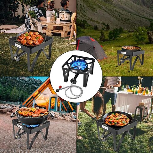 Vivicreate Camping Camp Range Chef Griddle Outdoor Kitchen Garden grill propane gas 20PSIG high pressure cook Stove Burner estufa Quemador cusina in Kuwait