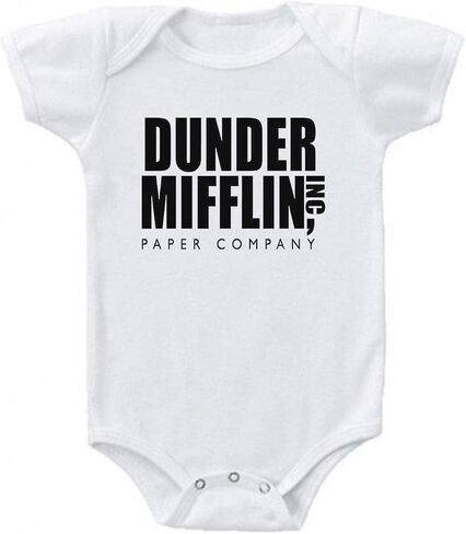 Ink Trendz Dunder Mifflin Inc. Paper Company Funny The Office Onesie Baby One-Piece Bodysuit Onesie in Saudi Arabia