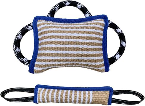 Dog Bite Training Set - Dog Bite Pillow Tug Toy, Dog Training Stick, Professional Training Equipment for K9, IPO, Schutzhund & Puppy Training (Blue) in Kuwait