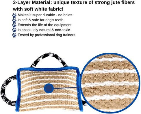 Dog Bite Training Set - Dog Bite Pillow Tug Toy, Dog Training Stick, Professional Training Equipment for K9, IPO, Schutzhund & Puppy Training (Blue) in Kuwait