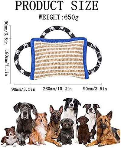 Dog Bite Training Set - Dog Bite Pillow Tug Toy, Dog Training Stick, Professional Training Equipment for K9, IPO, Schutzhund & Puppy Training (Blue) in Kuwait