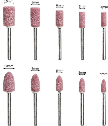 Coloch 100 Pieces Abrasive Stone Points with Plastic Box, Polishing Mounted Grinding Head Wheel Tool Kit Sanding Drill Bits Electric Grinding Accessories for Rotary Tool, Pink in Kuwait