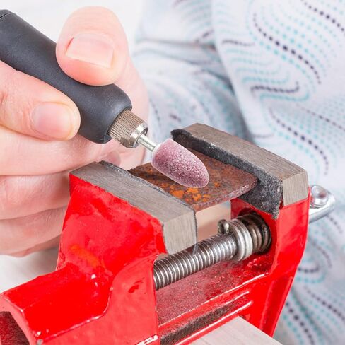Coloch 100 Pieces Abrasive Stone Points with Plastic Box, Polishing Mounted Grinding Head Wheel Tool Kit Sanding Drill Bits Electric Grinding Accessories for Rotary Tool, Pink in Kuwait