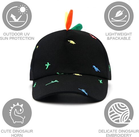 Duoyeree طفل قبعة بيسبول قبعة الطفل قبعة الشمس المطرزة نمط ديناصور صغير للأطفال بنين بنات سن 2t-4t 4-8 in Kuwait