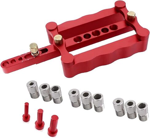Self Centering Dowel Jig Kit, Wide Capacity Drill Guide Bushings Set Wood Doweling Jig Woodworking Joints Tools for Straight Holes in Saudi Arabia