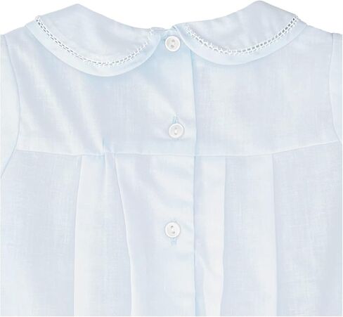 Petit Ami Baby Boys' Romper with Pleats and Feather Stitching, Blue in Kuwait