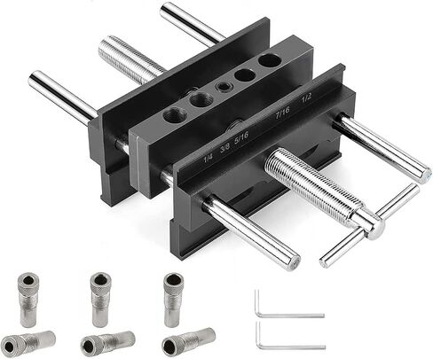 Self Centering Dowel Jig Kit, Wide Capacity Drill Guide Bushings Set Wood Doweling Jig Woodworking Joints Tools for Straight Holes in Saudi Arabia