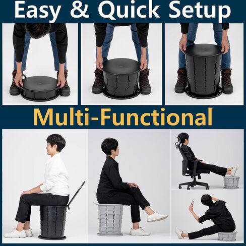 XL Oval Seat Portable Toilet, 16" Camping Toilet with Adjustable Height - Support up to 370 lbs in Saudi Arabia