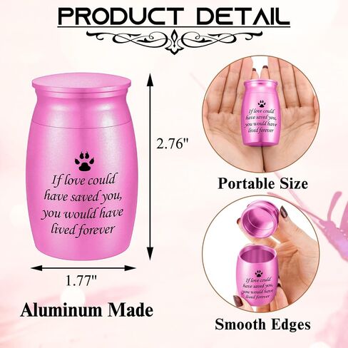 3 Inches Small Keepsake Urn for Pet Dog Ashes Aluminum Mini Cremation Urns for Dog Cat Memorial Ashes Urn for Sharing Fur Friend Ashes-If Love Could Have Saved You in Saudi Arabia
