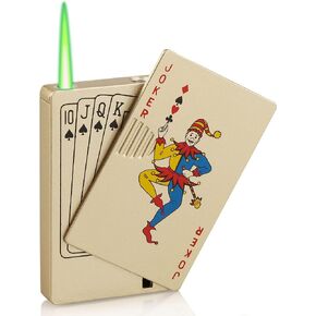 Jet Torch Flame Cool lighters, Refillable Butane Pocket Poker ACE Lighter,Windproof Lighter Cool Gadget,Valentines Day Gifts for Men Boyfriend Husband on Birthday,Valentine,Christmas-Black(Not Butane)