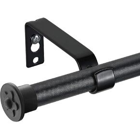 قضبان ستائر النوافذ المزخرفة القياسية من Furtrop مقاس 30 إلى 88 بوصة، مجموعة قضبان ستائر صغيرة بقطر 5/8 بوصة، قضبان ستائر شديدة التحمل مع أقواس (أسود) in Kuwait