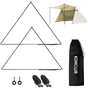 KOMCLUB 2 Set Telescoping Triangle Tent Poles Adjustable Aluminum Alloy Tarp Poles with Adjustable Straps Tent Pole Suitable Portable Trekking Pole Tent for Ultralight Backpacking Tent in Kuwait