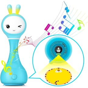 Alilo Bunny Baby Rattle Shaker and Teether Toys,Electronic Rattle Infants Toy,9 Kinds of Color Learning and Educational Toys with Music & Light for 0-6-12 Months, Gift for Newborns Girls Boys Toddlers in Kuwait