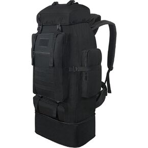 Vaupan Hiking Backpack, 100L Large Camping Backpack, Expandable Waterproof Molle Rucksack, Outdoor Sport Travel Daypack Military Tactical Backpack for Men Women in Kuwait