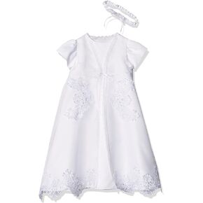 Lauren Madison Baby Girls' Christening Baptism 3 Piece Organza Dress with Separate Coat in Saudi Arabia