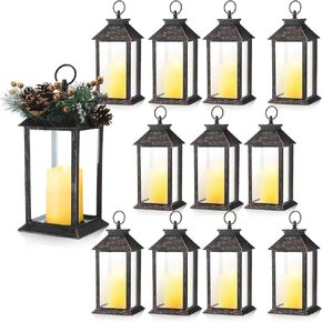 12 جهاز كمبيوتر شخصى 13 "فوانيس الزفاف LED أضواء معلقة الفوانيس LED خمر ديكور فانوس ريفي مزرعة ديكور المنزل فانوس الجدول المركزية لحفل الزفاف، دش الزفاف، حفلة الذكرى السنوية (برونزية) in Saudi Arabia