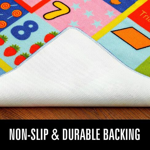 AROGAN Kids Carpet Playmat Rug with Numbers, Shapes, Animals Pattern, Children Learn and Educational Rugs, Non Slip Play Rug for Nursery Bedroom Play Room, 4x6 Feet in Kuwait