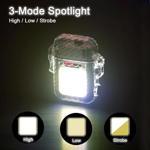 ARECTECH Electric Arc Dual Lighter Rechargeable Lighter 3 Modes of Flashlight Plasma Windproof Lighters Waterproof with Survival Emergency Whistle and Lanyard for Candle Outdoor Camping (Black) in Kuwait