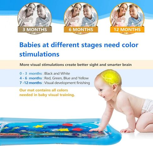 سجادة اللعب المائية لوقت البطن من كينغباو (حجم كبير 39.7×31.5)-3 6-9 سنوات للأولاد والبنات ألعاب التطوير الحسي (39.7×31.5") in Kuwait