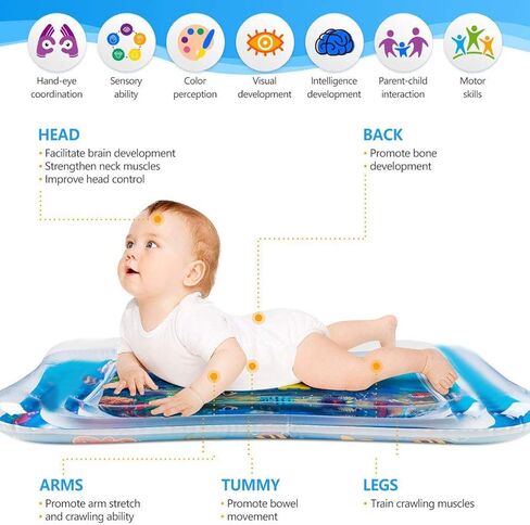 سجادة اللعب المائية لوقت البطن من كينغباو (حجم كبير 39.7×31.5)-3 6-9 سنوات للأولاد والبنات ألعاب التطوير الحسي (39.7×31.5") in Kuwait