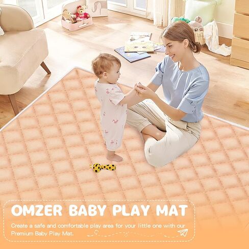 Omzer Baby Play Mat 50"×50" - Thick & Soft Crawling Mat Foldable Playmat for Babies and Toddlers Portable Waterproof Baby Mat Machine Washable Play Mats in Kuwait