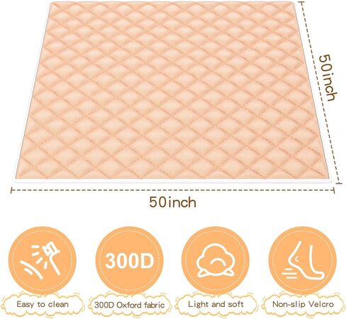 Omzer Baby Play Mat 50"×50" - Thick & Soft Crawling Mat Foldable Playmat for Babies and Toddlers Portable Waterproof Baby Mat Machine Washable Play Mats in Kuwait