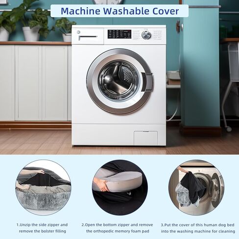 pettycare Human Dog Bed for Adult, Fluffy Faux Rabbit Fur Human Size Dog Bed Better Sleeping, Supportive with Orthopedic Memory Foam Mats, Giant Dog Bean Bag Bed, 72"x42"x12", Grey in Kuwait