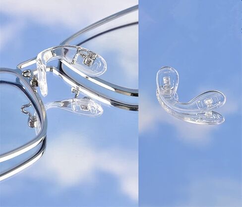 وسادات أنف للنظارات من NLQHOPTS، 5 أزواج من وسادات جسر الأنف المصنوعة من السيليكون الناعم، برغي مضاد للانزلاق في حزام جسر الأنف، وسادات أنف على شكل حرف U لجسر السرج مع براغي ومفك براغي صغير (كبير) in Kuwait