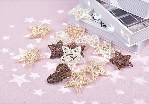 كرات خيش من جيتشانغ، 12 قطعة من كرات الخوص على شكل قلب على شكل نجمة لتزيين المنزل وتزيين المزهرية والحديقة وحفلات الزفاف وطاولة القهوة in Kuwait