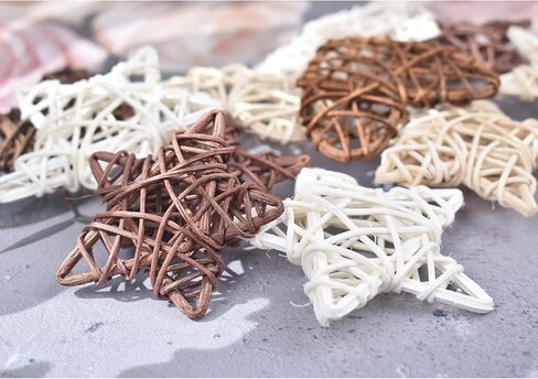 كرات خيش من جيتشانغ، 12 قطعة من كرات الخوص على شكل قلب على شكل نجمة لتزيين المنزل وتزيين المزهرية والحديقة وحفلات الزفاف وطاولة القهوة in Kuwait