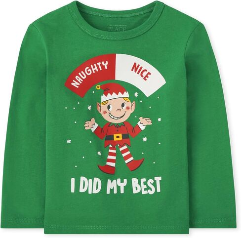 The Children's Place baby boys I Did My Best Elf Graphic Long Sleeve T Shirt in Saudi Arabia