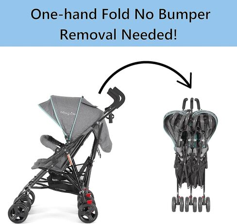 Dream On Me Volgo Twin Baby Stroller, Compact Side-by-Side Double Umbrella Stroller, 5-Point Safety Harness, Adjustable Canopy, Storage Basket & Travel-Friendly Fold, Black in Saudi Arabia