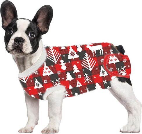 Dog Recovery Suit,Substitute E-Collar & Cone,Recovery Shirt for Female,Abdominal Wound,Pet After Surgery Wear,Prevent Licking Dog Bodysuit Christmas in Kuwait