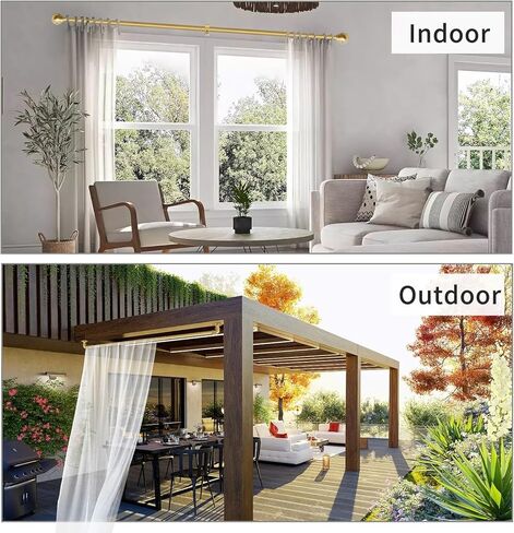 Industrial Curtain Rod for Window 18-45 inches, Blackout Wrap Around Curtain Rod with 2PCS Curtain Holdbacks, Gold Curtain Rod for Indoor and Outdoor in Kuwait