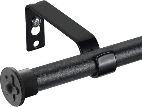 Furtrop Standard Decorative Window Curtain Rods 30 to 88 Inch,5/8 Inch Diameter Small Curtain Rod Set, Heavy Duty Drapery Rods with Brackets(Black) in Kuwait