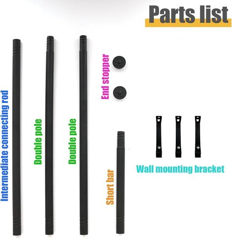 Furtrop Standard Decorative Window Curtain Rods 30 to 88 Inch,5/8 Inch Diameter Small Curtain Rod Set, Heavy Duty Drapery Rods with Brackets(Black) in Kuwait