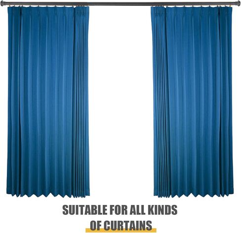 Furtrop Standard Decorative Window Curtain Rods 30 to 88 Inch,5/8 Inch Diameter Small Curtain Rod Set, Heavy Duty Drapery Rods with Brackets(Black) in Kuwait