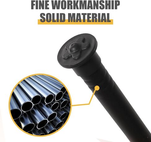 Furtrop Standard Decorative Window Curtain Rods 30 to 88 Inch,5/8 Inch Diameter Small Curtain Rod Set, Heavy Duty Drapery Rods with Brackets(Black) in Kuwait