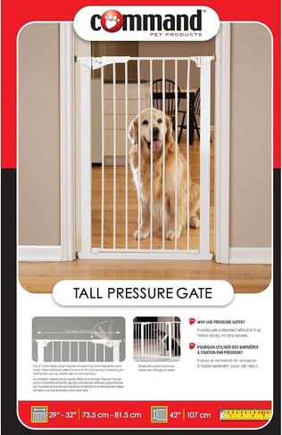 Command Pet Tall Pressure Gate, 42" H/29-32" W, White (PG5142) in Saudi Arabia