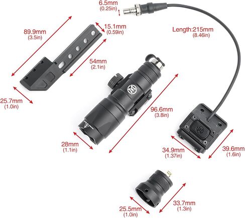 560 Lumens Tactical Flashlight with 2 Rotating Bases & 2 Switch in Kuwait