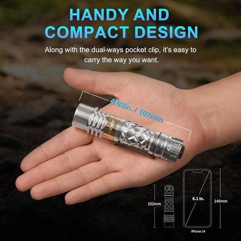 LUMINTOP Rechargeable LED Flashlights High Lumens, Ring King 1000 Lumen Super Bright Flashlight, 5 Modes, 180 Meters, Powerful Handheld Flash Light for Emergencies, Camping, Hiking in Kuwait