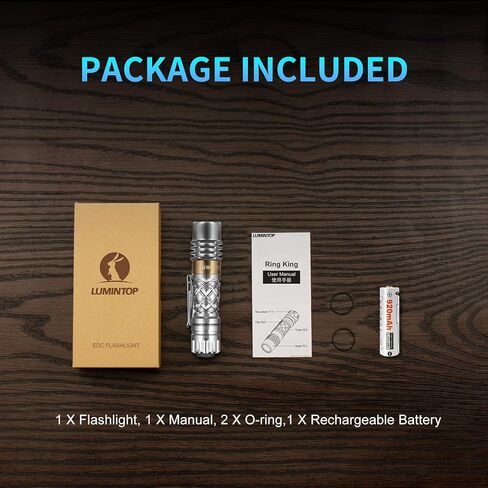 LUMINTOP Rechargeable LED Flashlights High Lumens, Ring King 1000 Lumen Super Bright Flashlight, 5 Modes, 180 Meters, Powerful Handheld Flash Light for Emergencies, Camping, Hiking in Kuwait