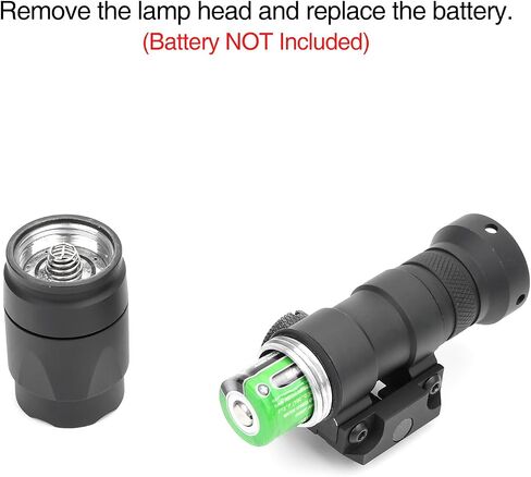 M300A 500 Lumens Tactical Flashlight with Push Button Switch & Remote Pressure Switch for Constant/Momentary Modes, Fit for 20mm Picatinny Rail in Kuwait