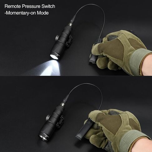 M300A 500 Lumens Tactical Flashlight with Push Button Switch & Remote Pressure Switch for Constant/Momentary Modes, Fit for 20mm Picatinny Rail in Kuwait