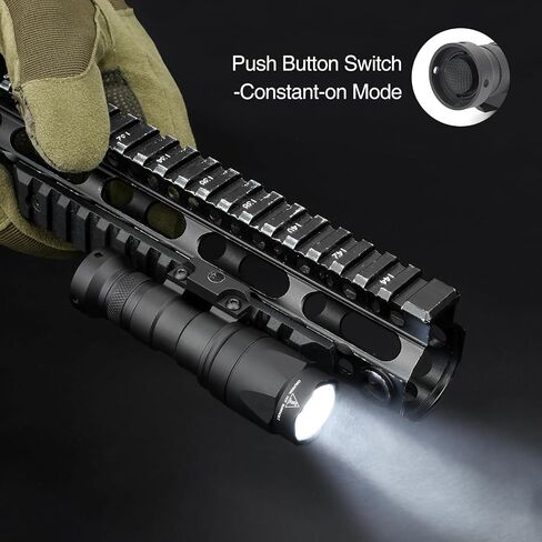 M300A 500 Lumens Tactical Flashlight with Push Button Switch & Remote Pressure Switch for Constant/Momentary Modes, Fit for 20mm Picatinny Rail in Kuwait