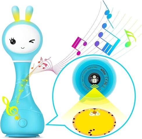 Alilo Bunny Baby Rattle Shaker and Teether Toys,Electronic Rattle Infants Toy,9 Kinds of Color Learning and Educational Toys with Music & Light for 0-6-12 Months, Gift for Newborns Girls Boys Toddlers in Kuwait